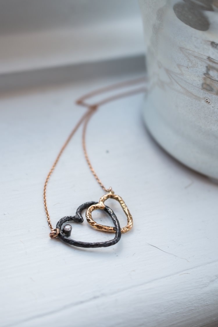 linked hearts necklace